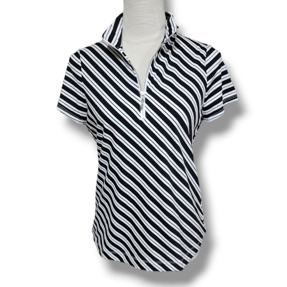 Weekends by Chico Striped Tennis Top